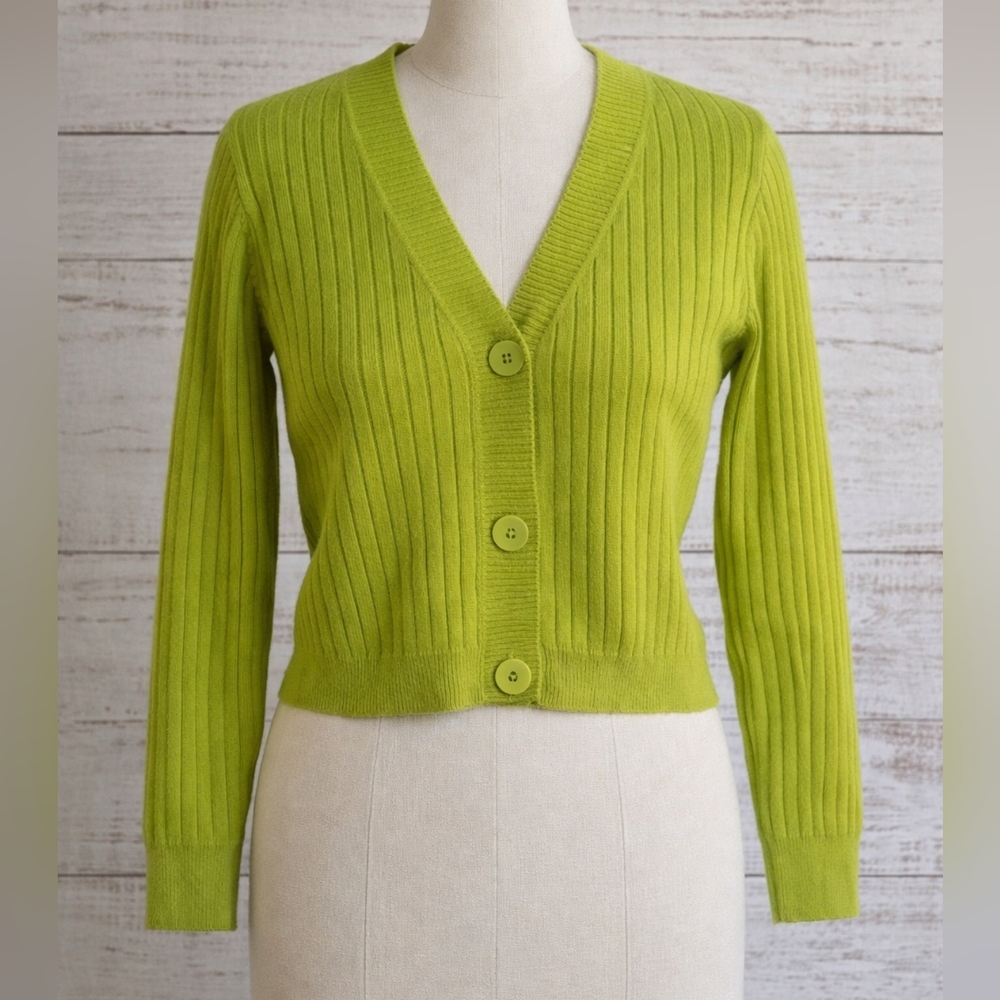BIRDIES WOOL BLEND CROPPED CARDIGAN